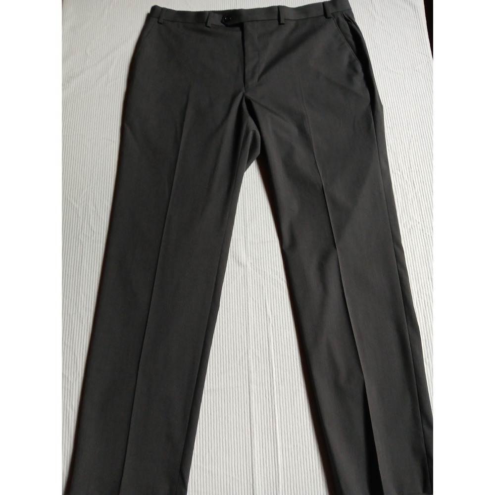 Michael Kors Mens Dress Pants Charcoal Gray Flat Front Trousers 38W 32L